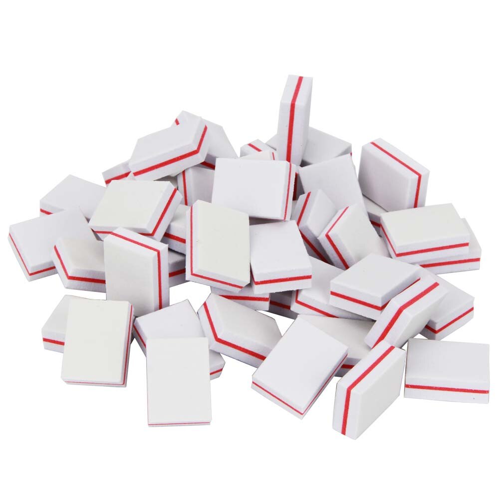 Mini bloque pulidor de uñas blanco, 200 piezas, lima de uñas , tablero de esmeril 100/180, bloques de pulido, herramientas para el cuidado de la manicura