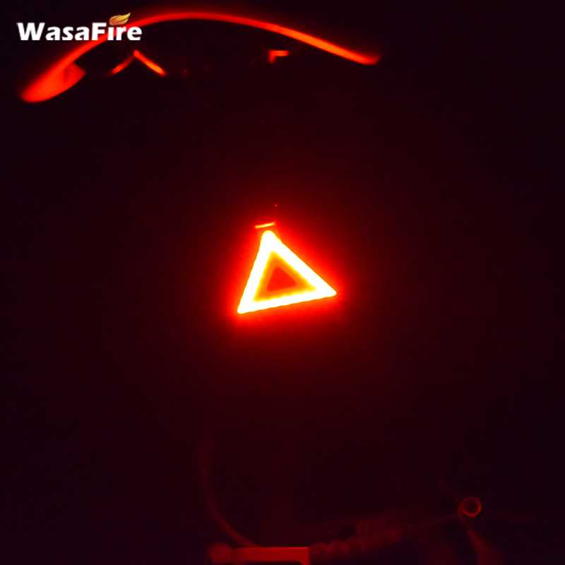 Triangle Bike Taillight Red Yellow LED USB Charging Bicycle Rear Light Cycling Tail Lights Night Safety Waring Lamp MTB Lantern