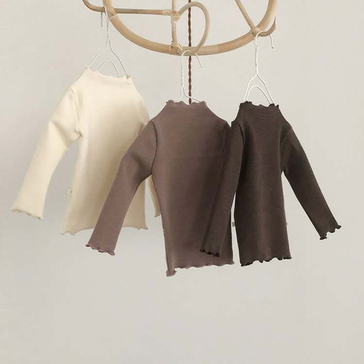 Herfst koreaanse kinderkledingproducten baby katoenen t-shirt met lange mouwen baby bottoming t-shirt baby bottoming