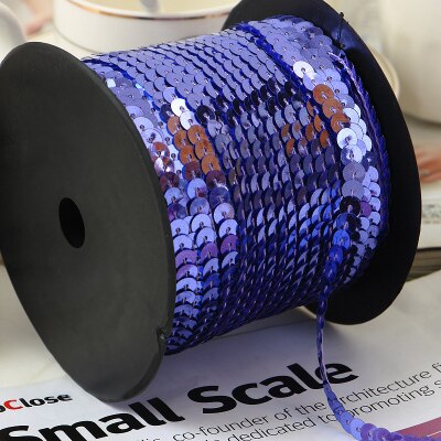 100 Yards 6mm Platte Ronde Pailletten Lint Naaien onTrim, Spangle Pailetten Strings in Roll Voor Ambachten, Vrouwen Doek Accessoires: Light Purple