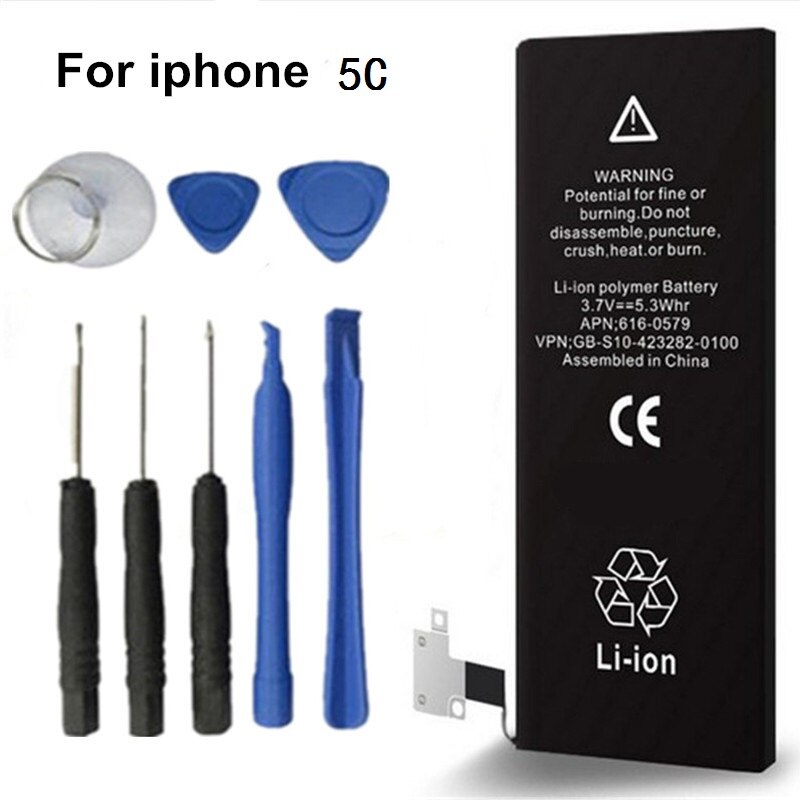 5S Antirr Marca New 1510 mAh para o iphone 5C Substituição Bateria Li-ion embutida Interior com 8 pcs Ferramentas Kit