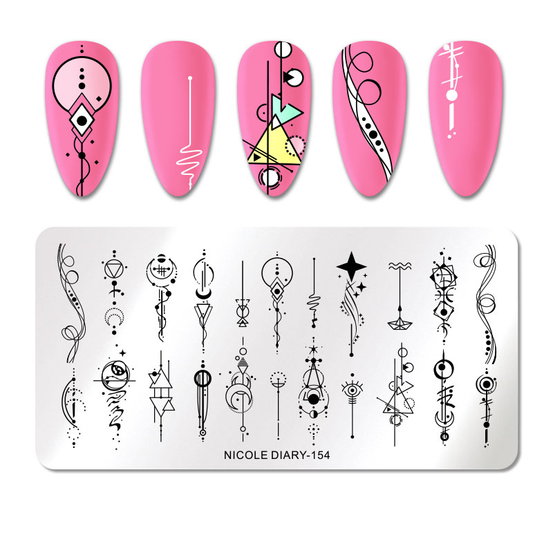 NICOLE DIARY Leopard Butterfly Nail Stamping Plates Tiger Nail Art Stamp Templates Stencils Flower Print Stamping Tool