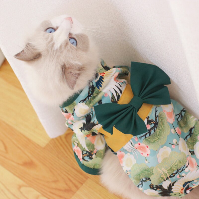 Kimono pour animaux de compagnie chien chat Costume de Style japonais