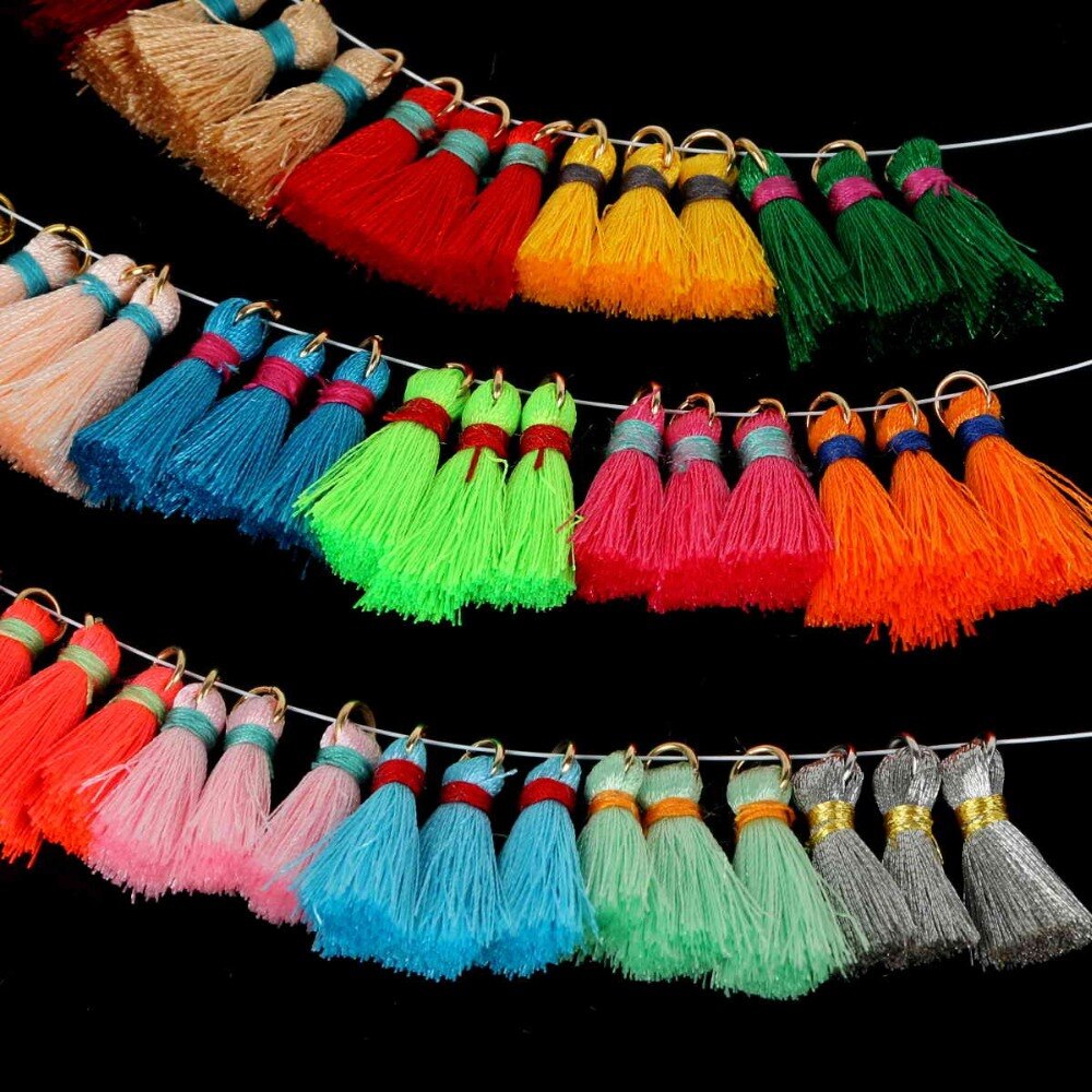 20mm 100 /zak zijden mini kwastjes bedels sieraden maken bevindingen materialen bevindingen & componenten materiaal 18 kleuren