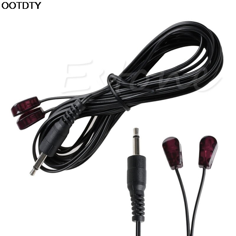 2.9M Dual Infrared IR Emitter Extension Cable with 3.5mm Plug For TV set STB DVD #L060#