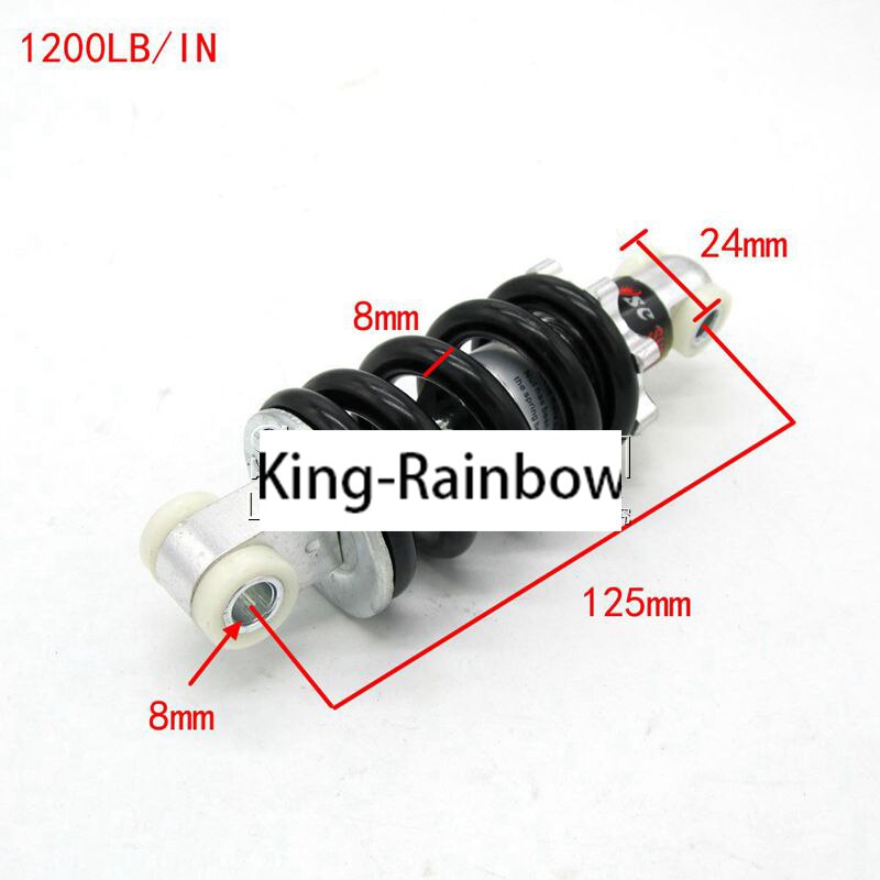 1pcs 1200LB/IN 750LB 650LB Motorcycle Air Shock Absorber Rear Suspension For 47cc 49cc Motor Scooter ATV Quad