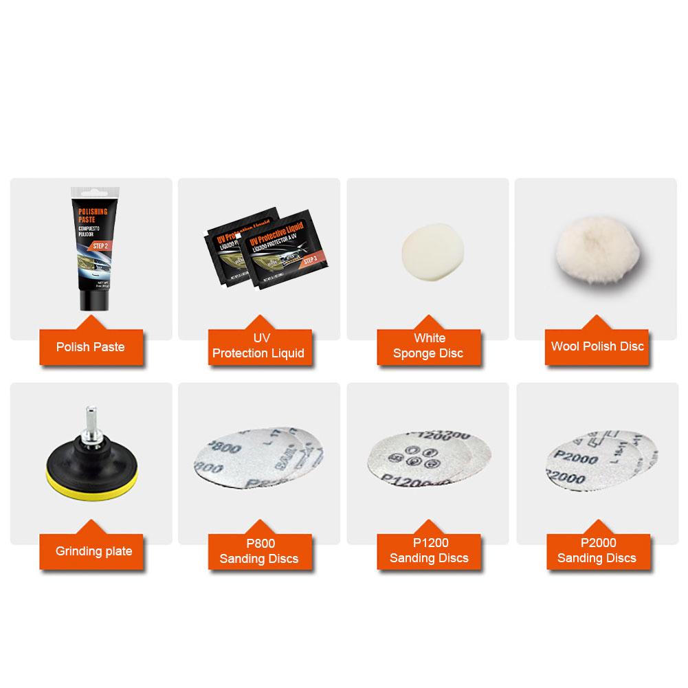 Kit de reparo do farol diy kit de reparação de cuidados com o carro farol lente pano com máquina limpeza polonês ferramenta restauração diy