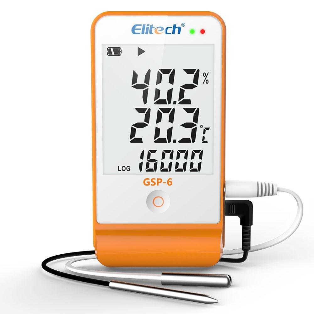 Elitech GSP-6 rejestrator temperatury i rejestrator danych dotyczących wilgotności rejestrator temperatury szczepionki 16000 punktów chłodzenie zimnego łańcucha: Default Title