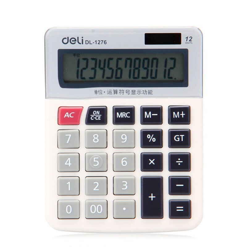 Deli 1276 calculator display 12 large-screen computer office student 1276a Desktop Business