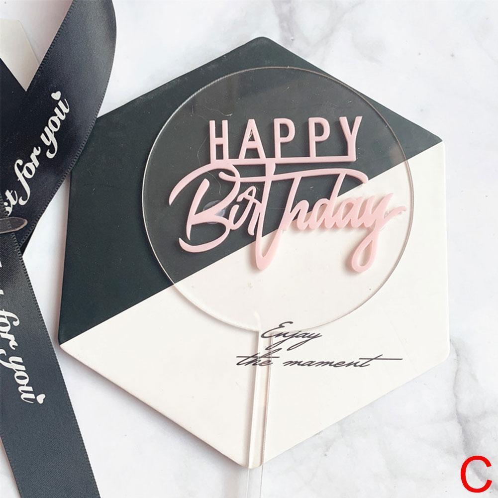 Double Layer Acrylic Cupcake Topper Happy Birthday Topper Shower For Birthday Party Baking Cake Cake Baby Supplies Decorati F1E5: C