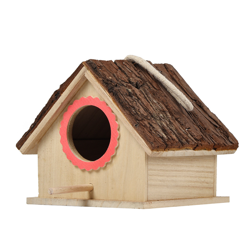 1pc Nest Huis Vogel Dox Houten Vogel Huis Nest Huis Houten Vogel Huis Creatieve Muur gemonteerde Outdoor Birdhouse houten Doos