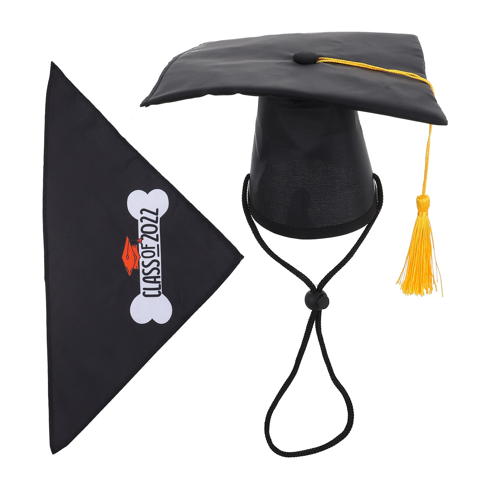 1 Juego de sombrero de graduación de perro, traje de toalla de Saliva de graduación para