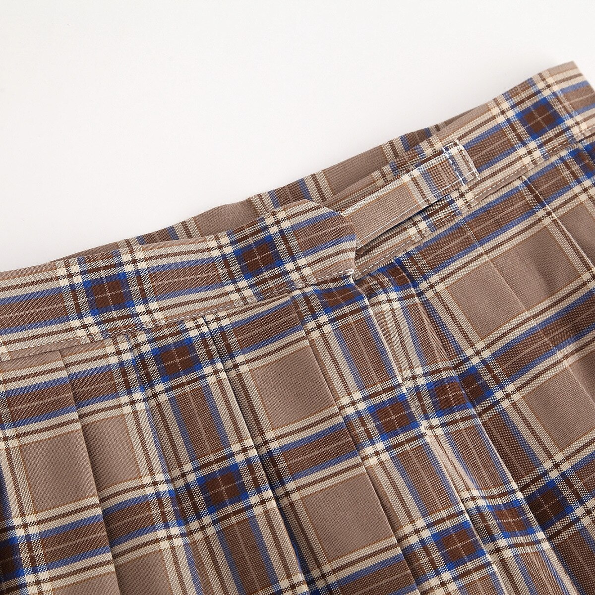 Khaki Pleated Skirt Autumn School Uniform Class Uniform All-match Orthodox JK Uniform Skirt Middle School Student Plaid Skirt