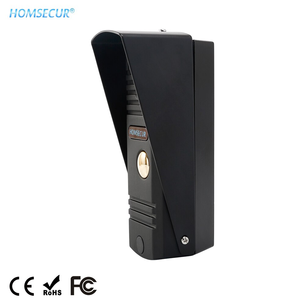 HOMSECUR BC011HD-B Zwart Outdoor Camera Unit (Roest-proof aluminium) met Waterdichte Hoes voor HDK Serie Deurtelefoon Intercom