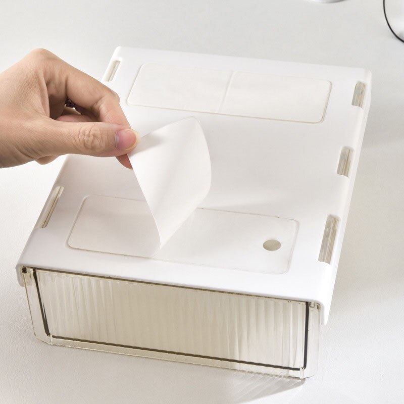Cajones de almacenamiento debajo del escritorio, organizador de oficina en casa, bandeja oculta creativa, herramienta de organización, Caja de almacenamiento transparente, 2 uds./lote
