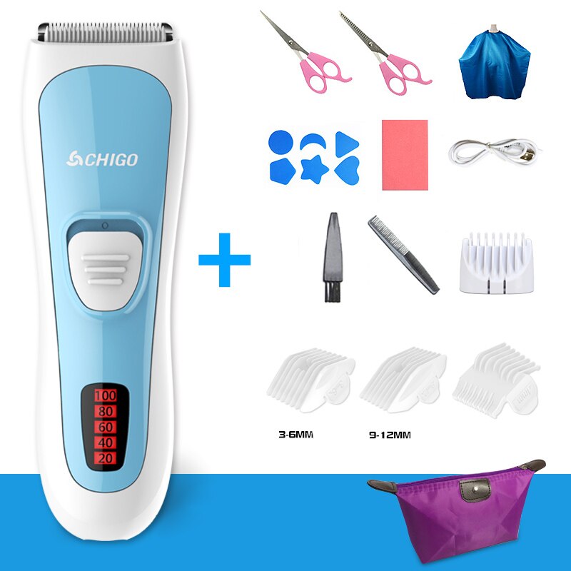 Waterproof Digital Display Baby Hair Clipper Ultra-quiet Rechargeable Trimmer Machine For Hair Cutting Hair Clipper For Children: one cutter head