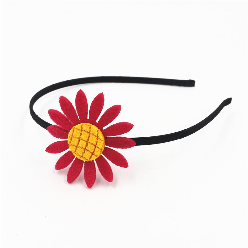 Diadema de girasoles para niña, diademas bonitas para niña, cinta para cabeza para el sol, accesorios para el cabello, aro de pelo de flores para niña: rose red