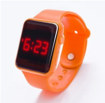 LED Student Electronic Watch Children Watch Suitable For Boys and girls Cute Bracelet Color watch: Orange