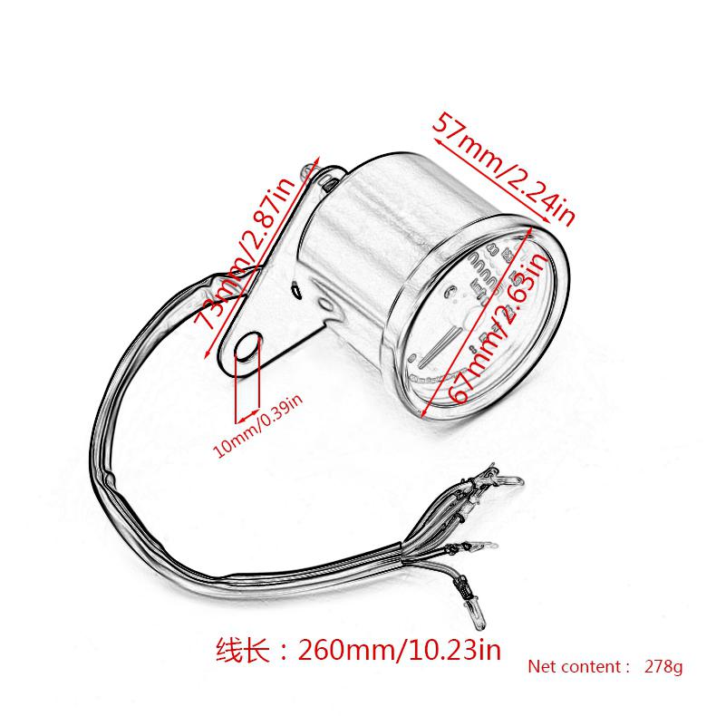 Motorcycle Retro Modified Small Instrument / with Indicator Led 70 Retro Odometer