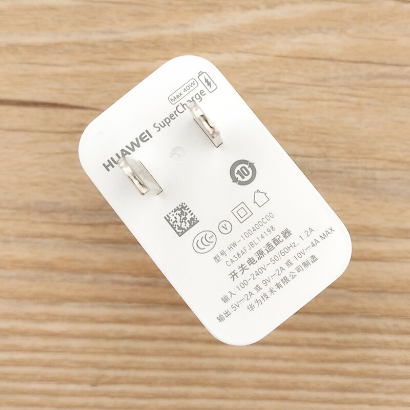 Oryginalna ładowarka USB Huawei 10V 4A Supercharge 5A typ C kabel do Mate 20 30 40 RS Honor 50 30 Nova 8 7 se P50 P40 Pro +: US charger only