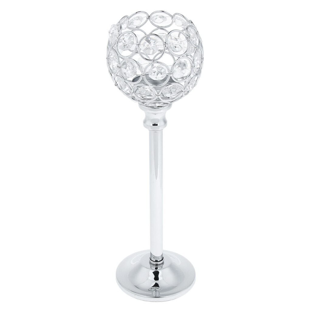 Bruiloftsfeest kristallen kandelaar kaarsenhouder theelichthouder tafelblad middelpunt eetkamerdecoratie: Zilver l