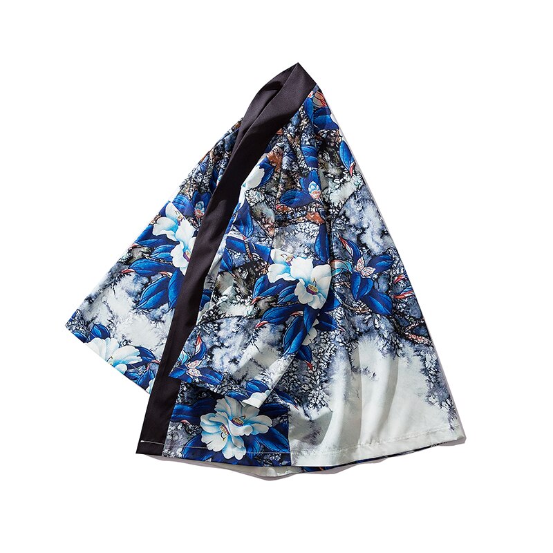 été protection solaire Style streetwear japonais fleur Kimono vestes hommes Cardigan vêtements de sport manteau vêtements d'extérieur
