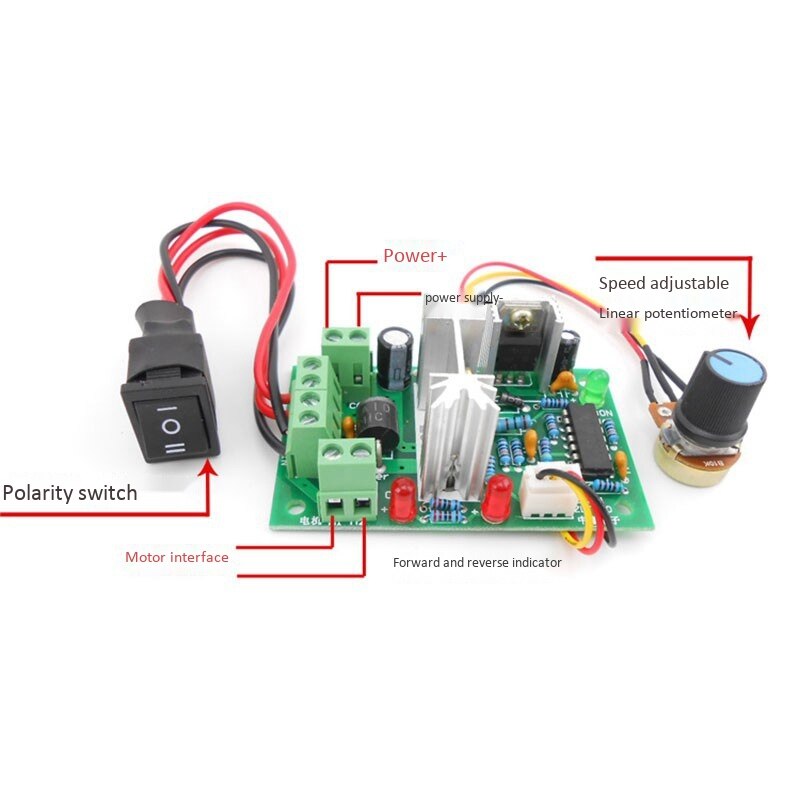 HLZS-PWM DC Motor Speed Controller Switch DC 20A Current Regulator 10-60V PWM DC Controller 150W 12V 24V 36V 48V