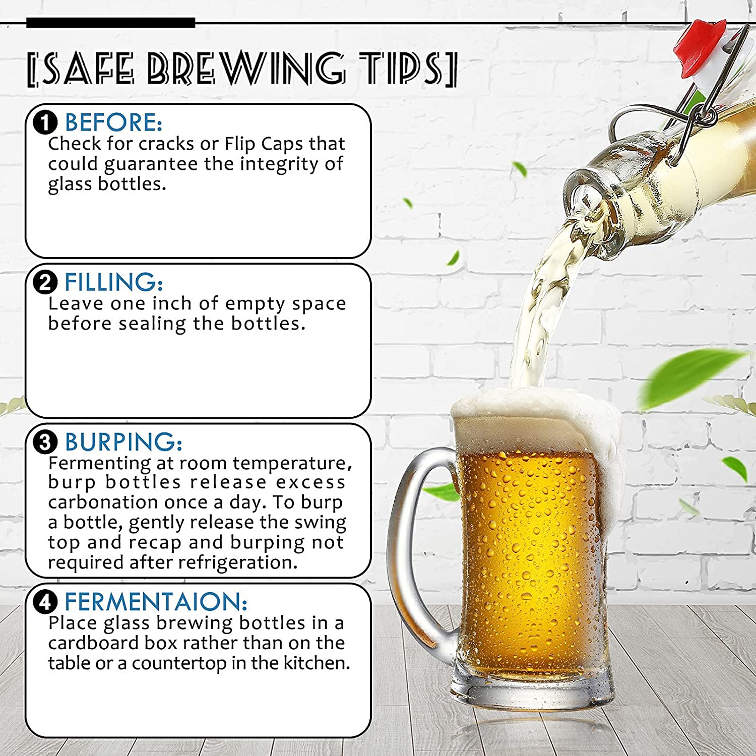 Glass Swing Top Beer Bottles Grolsch Bottles, with Flip-top Airtight Lid, for Carbonated Drinks, 2nd Fermentation