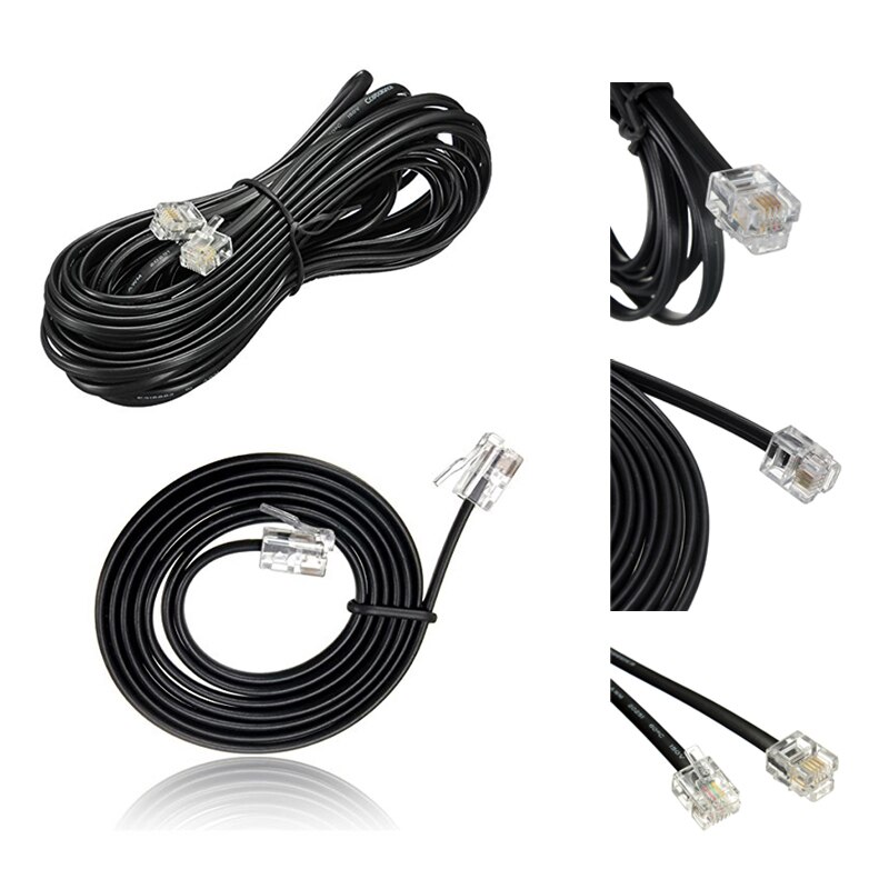RJ11 6P4C Telephone Cable Cord ADSL Modem 5 Meters