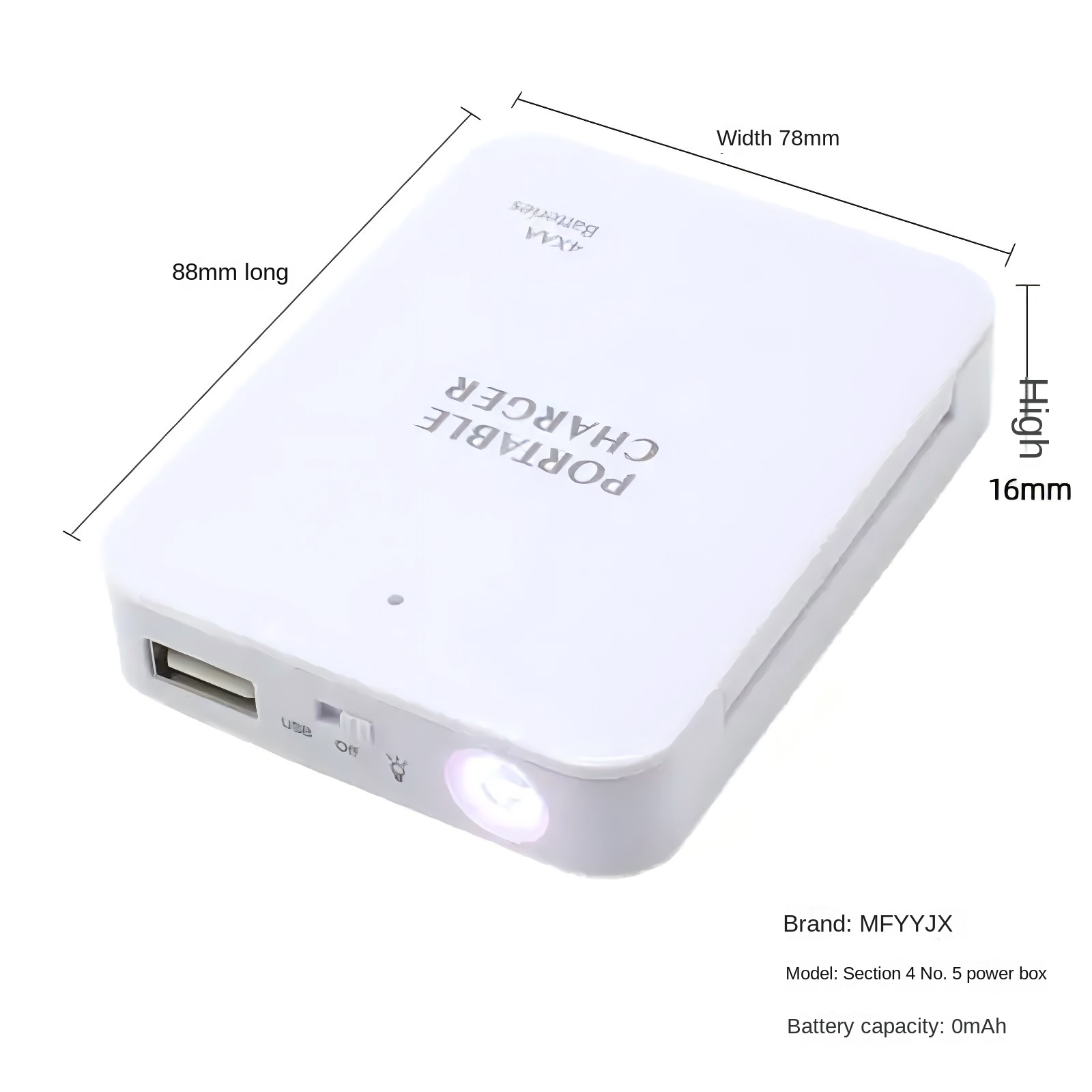 USB Gadget USB Charger External Power Box Battery Charger Emergency Charging By 4pcs AA Batteries With USB Port and Flashlight