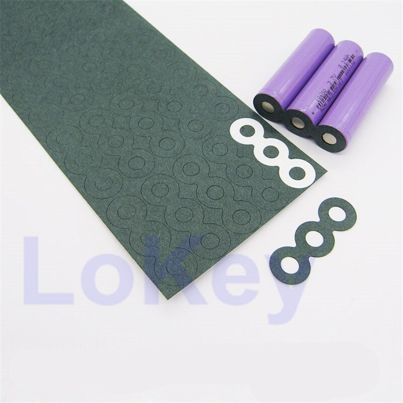 100pcs 1S 18650 Li-ion Battery Insulation Gasket Barley Paper Battery Pack Cell Insulating Glue Patch Electrode Insulated Pads