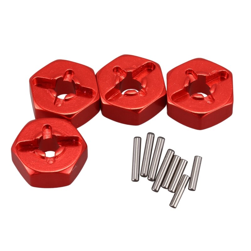 Aluminium 12Mm Combiner Wiel Hub Hex Adapter Upgrades Voor Wltoys 144001 1/14 Rc Auto Onderdelen: Red