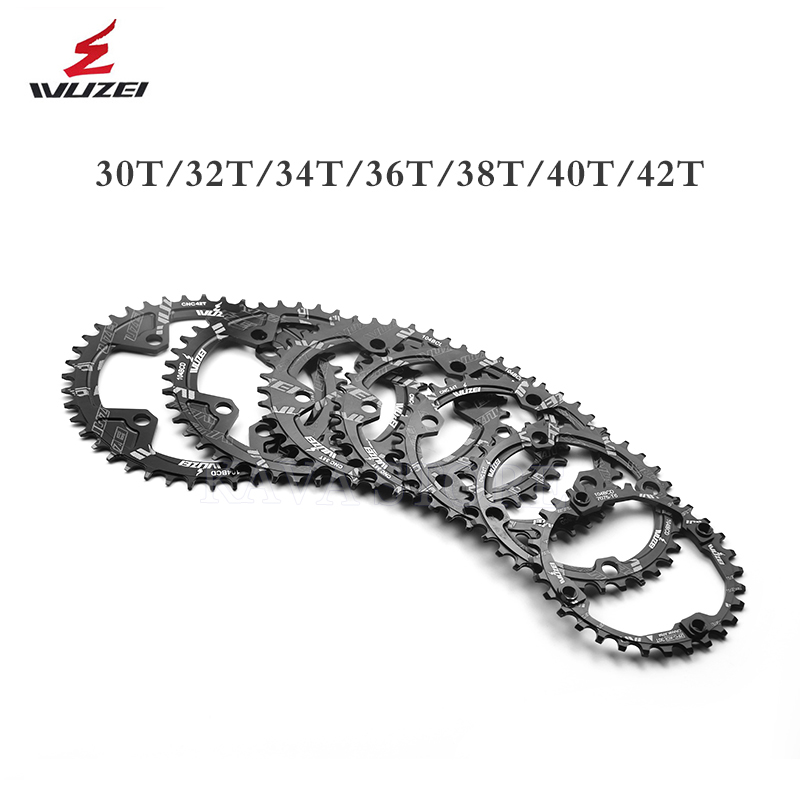Wuzei 104BCD MTB Kettingblad Smalle Brede 104 BCD Kroon Mountainbike Tandwiel 30 32 34 36 38 40 T Fiets Ster Fiets Kettingwiel