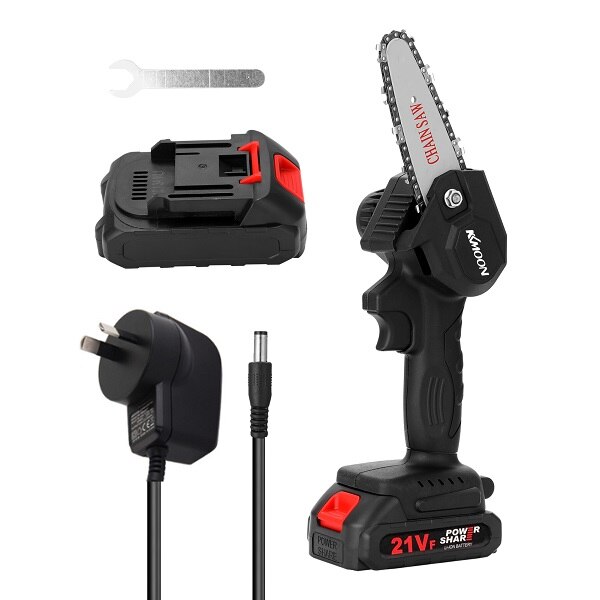 KKmoon-Mini Sierra de poda eléctrica para madera, motosierra recargable de empalme de madera pequeña, herramienta de carpintería para 1 mano, para registro de huerto y jardín
