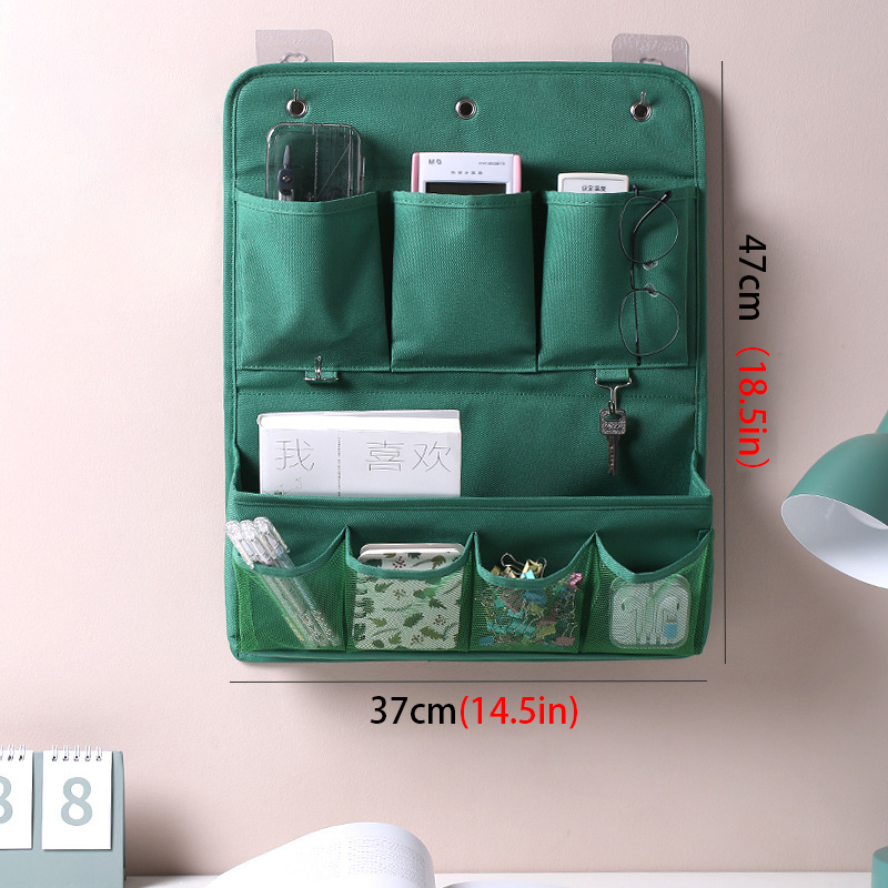 Bolsa de almacenamiento multifuncional para colgar en la pared para el hogar, artículos diversos artísticos de tela, bolsas de almacenamiento para armario, organizador de calcetines y ropa interior para dormitorio: Negro
