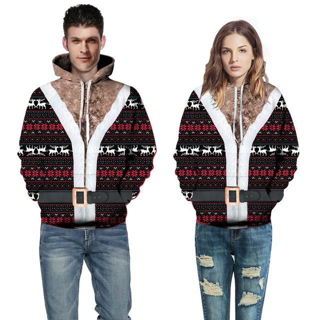 Weihnachten 3D Gedruckt Parkour Hoodies Männer/Frauen Herbst Mit Kapuze Streetwear zur Seite fahren Skateboard Sportbekleidung Sweatshirts Kleidung: QL-6094 / S   M
