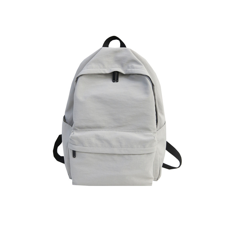 Hocodo Effen Canvas Rugzak Voor Tieners Vrouwen Casual Grote Capaciteit Schooltas Eenvoudige College Wind Rugzak Mochila: Gray