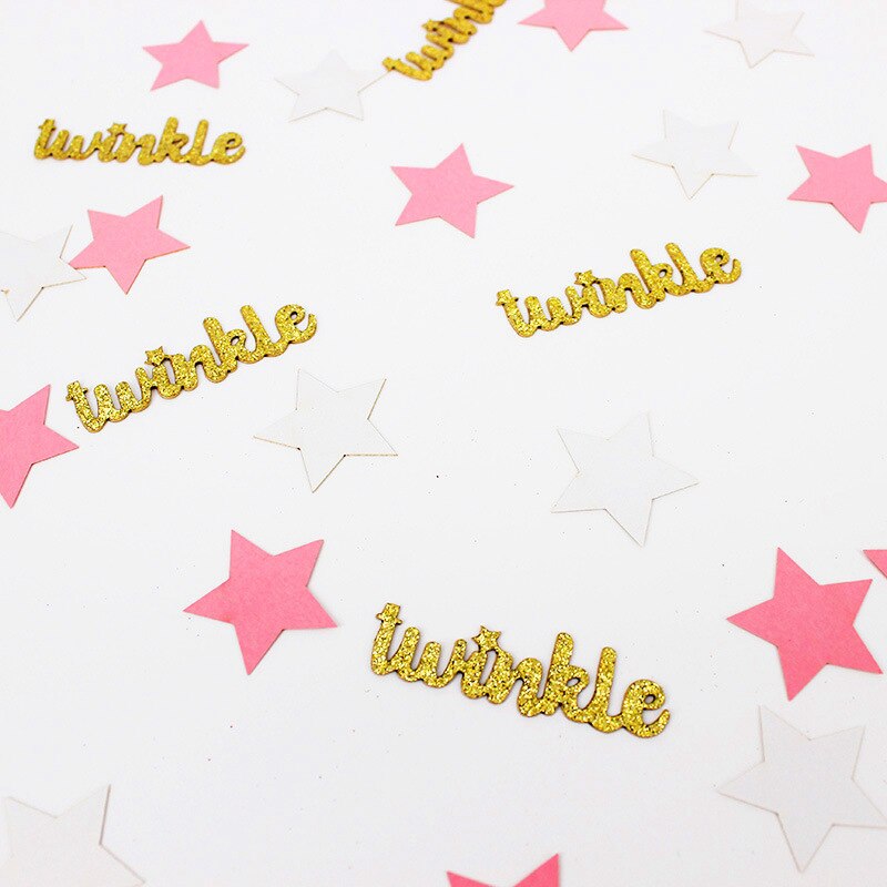 100 stuks roze gouden twinkle star papier confetti babyshower geslacht onthullen snoep gunst doos diy benodigdheden verjaardagsfeest tafeldecoratie: 05