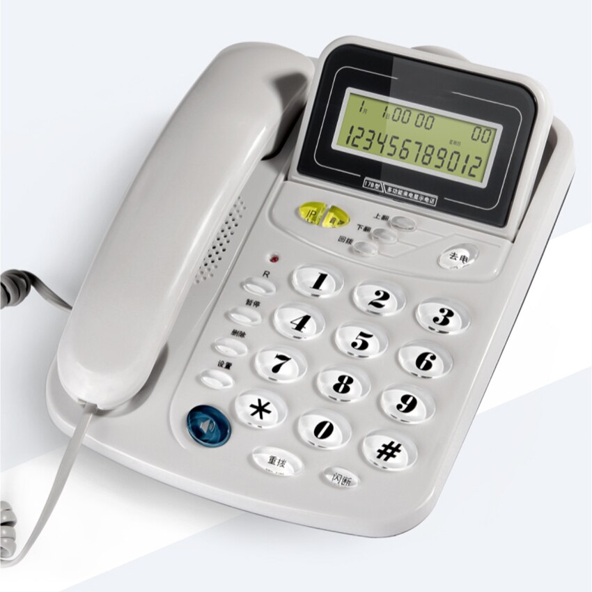 Teléfono Fijo de casa con identificador de llamadas para ancianos, teléfono de escritorio con cable, fijo, montable en la pared