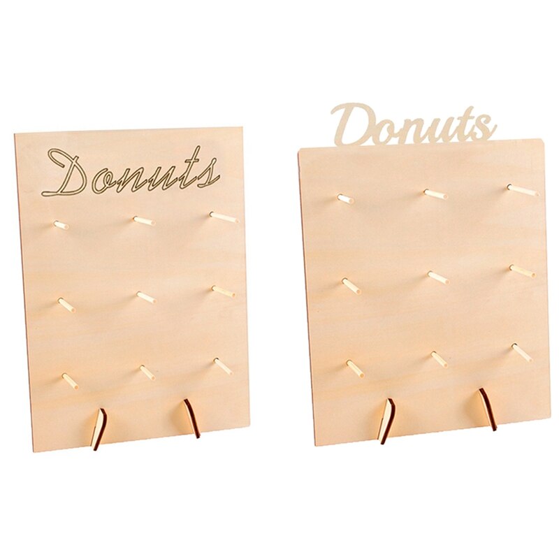 2Pcs Wooden Donut Stand Donut Party Decoration Doughnut Holder Bride Wedding Party Decor Birthday Party Supplies Baby Shower: Default Title