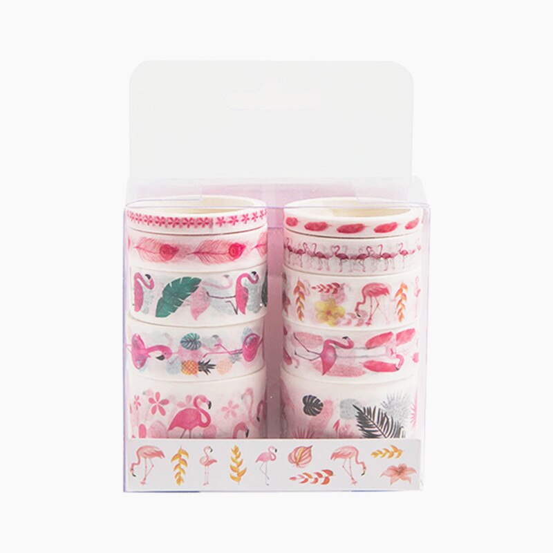 10 pièces/ensemble Washi ruban bricolage papeterie Scrapbooking artisanat autocollant fleurs plantes vertes feuilles fleur masquage décoratif Washi ruban: C