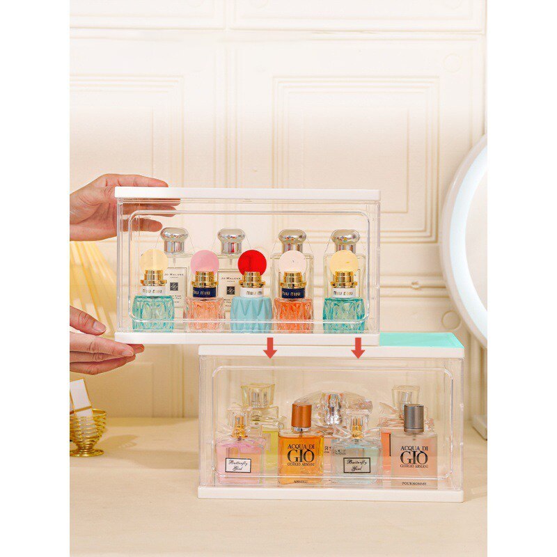 Acrylic Display Cabinet Perfume Storage Clear Cosmetic Storage Box Dustproof Animation Figures Nail Polish Jewelry Display Stand