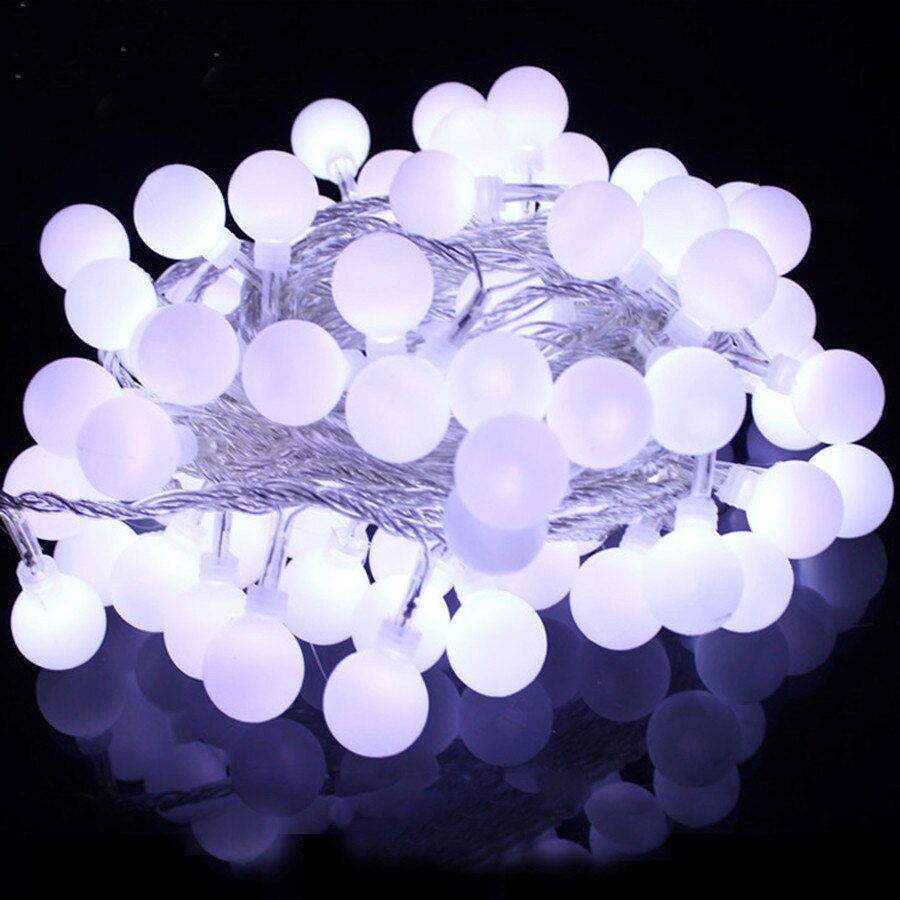 Thrisdar 100M 800 LED Globe Ball Fairy String Light Garland Outdoor Kerstboom Thuis Bruiloft Festoen Ball String licht: White / 50M 400LED