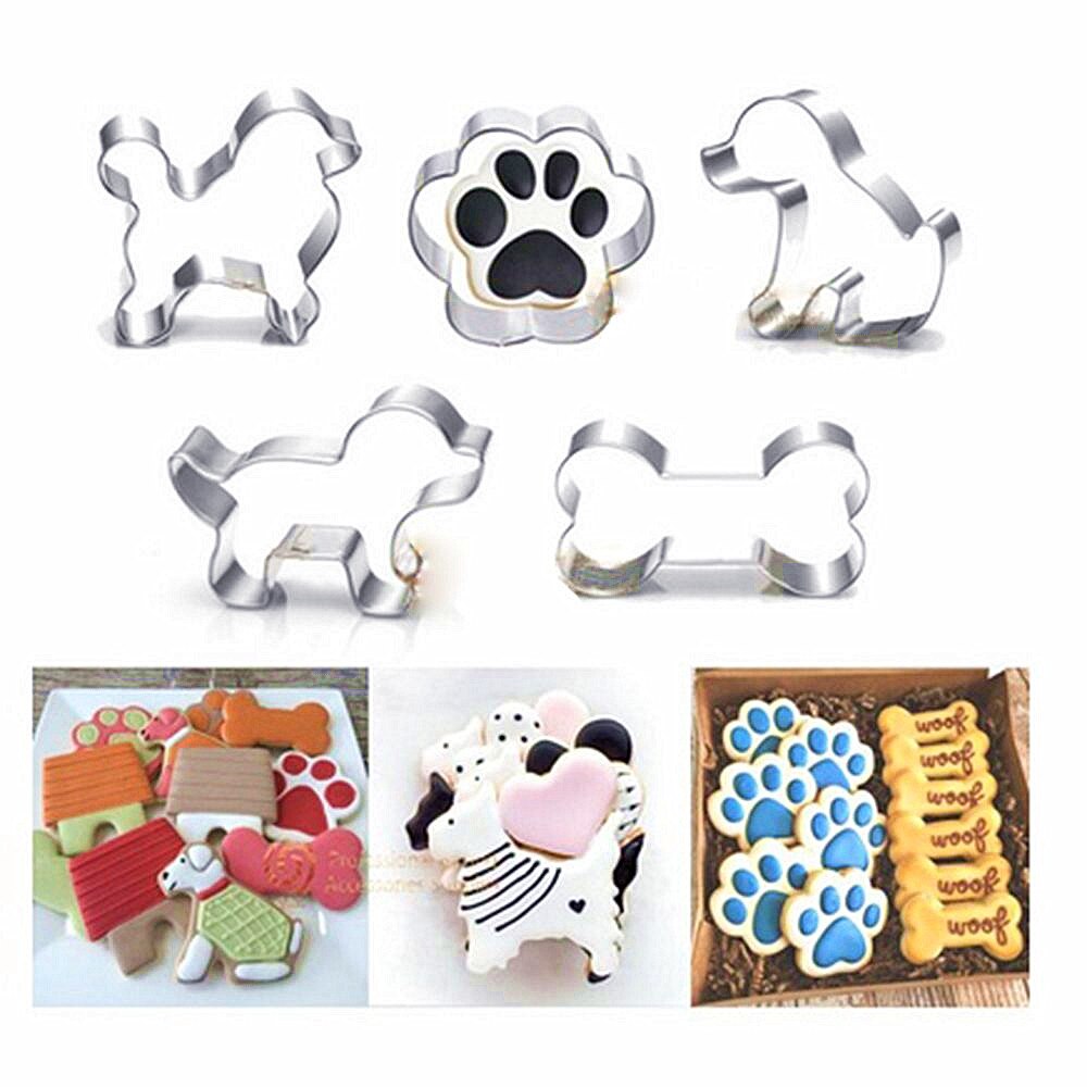 5 Stijlen Dier Hond Bot Poot Cookie Cutter Mold 3D Sugarcraft Pastry Biscuit Fondant Taart Bakvorm Diy Cake decoreren