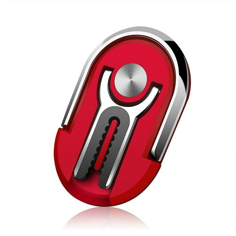 praktisch Halfter 360 Grad Auto Luft entlüften Griff Halterung Stehen Drehung Magnetische Finger Ring Telefon Halfter Mehrzweck Halterung: A  rot