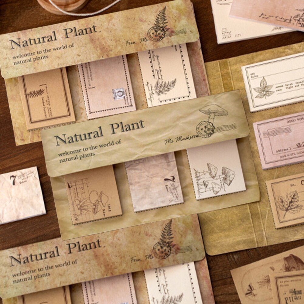 60pcs/set Diary Planner Vintage Sticker Decal Writing Stationery DIY Student Plants Memo Scrapbooking Sheet Note Pad
