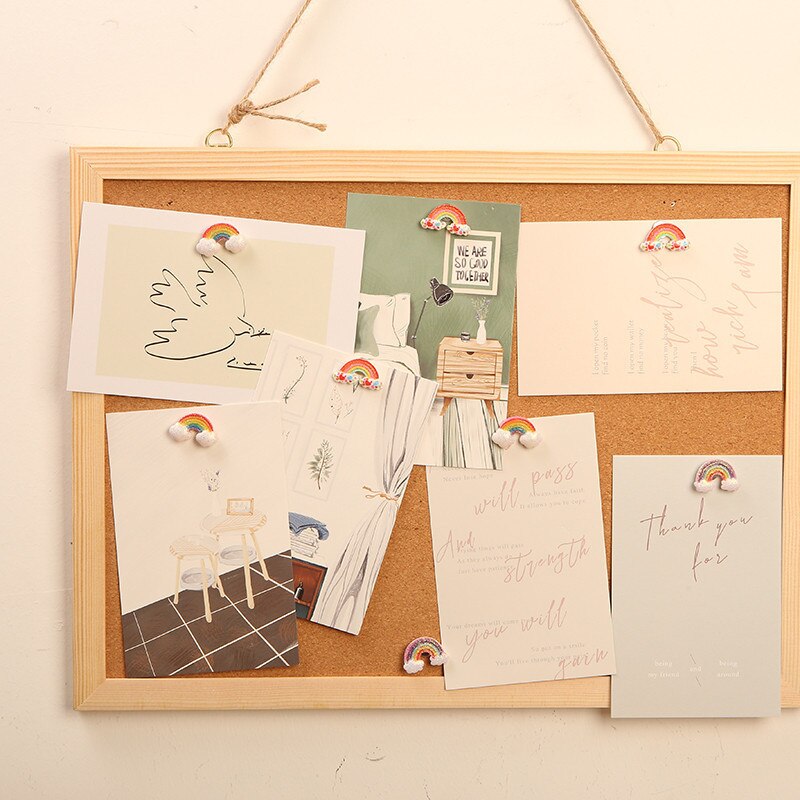 9pcs Beautiful Rainbow Thumbtack Pin Office Push Pins Decoration Cork Board Pushpins Binding Supplies Home Wall Fixed Nails