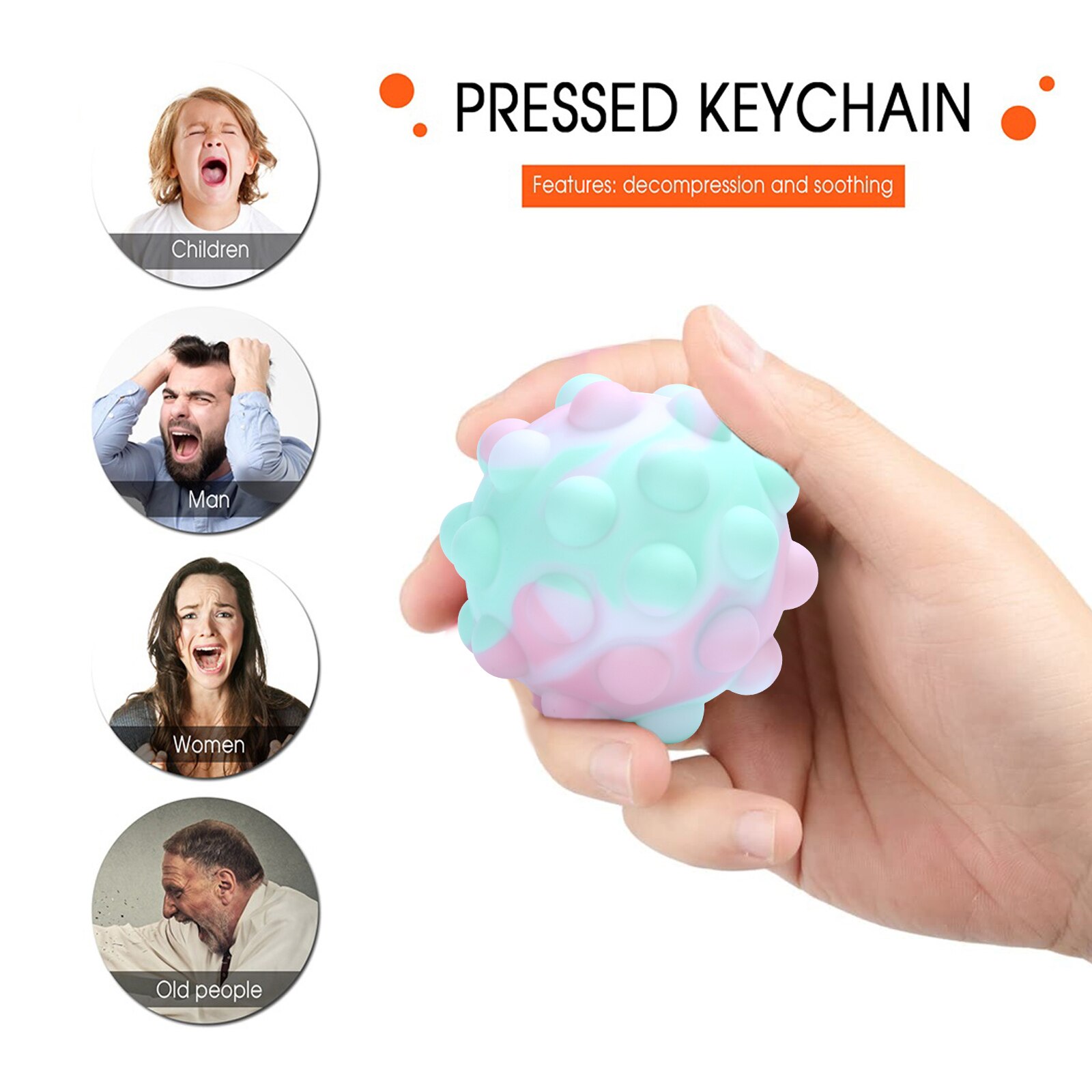 3d decompressieballen, antistresskubussen van siliconen, regenboogballen, drukballen, fidget toys, kawaii vingerdrukballen, stressverlichtende speeltjes.