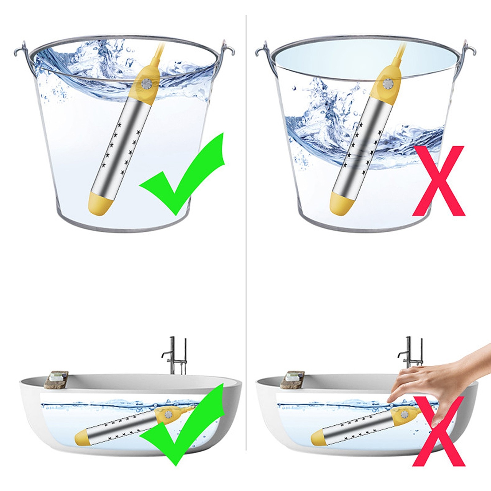 2000w Stainless Electric Heater Water Heating Element Portable Immersion Suspension Bathroom Swimming Pool Bathtub Heater#38