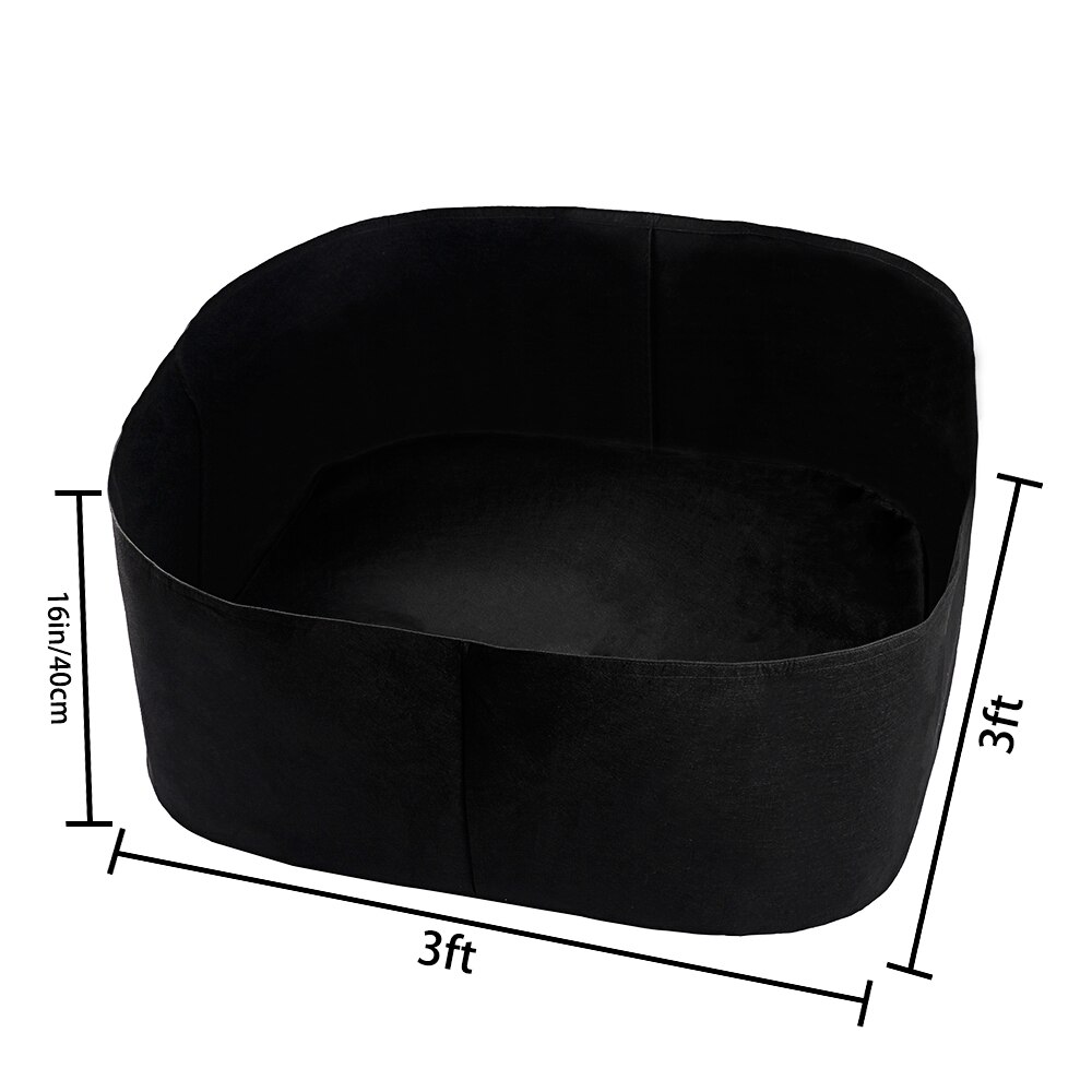 50 Gallon Zwart Planten Groeien Tas Groente Bloem Beluchting Planten Pot Container Zwart Verdikking Stof Plant Pot: 90x90x40cm